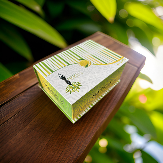 Magicx Detox Tee – erfrischender Detox-Tee mit Zitronengeschmack, unterstützt das Wohlbefinden und einen bewussten Lebensstil. Hochwertige Kräutermischung für einen genussvollen Moment.