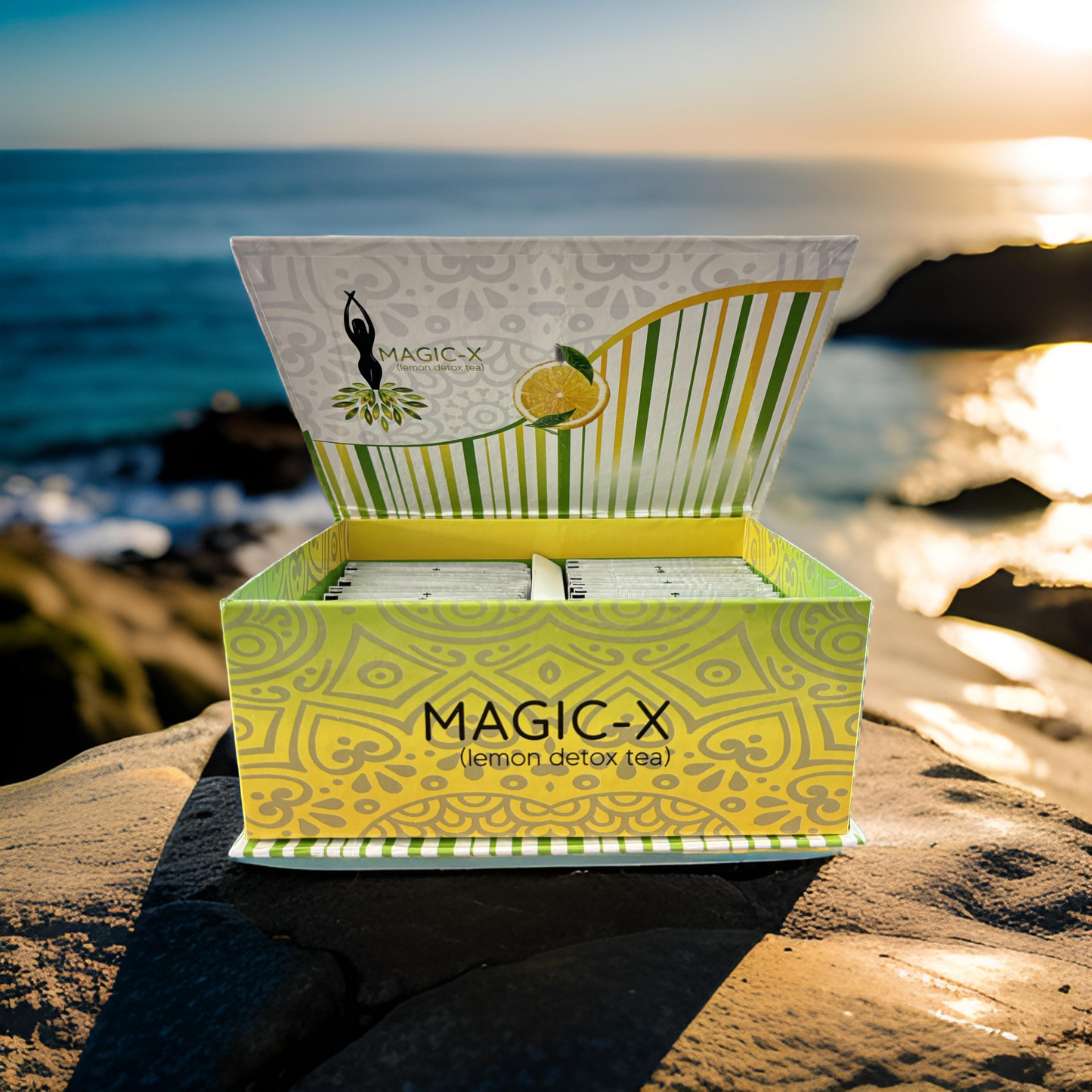 Magicx Detox Tee – erfrischender Detox-Tee mit Zitronengeschmack, unterstützt das Wohlbefinden und einen bewussten Lebensstil. Hochwertige Kräutermischung für einen genussvollen Moment.