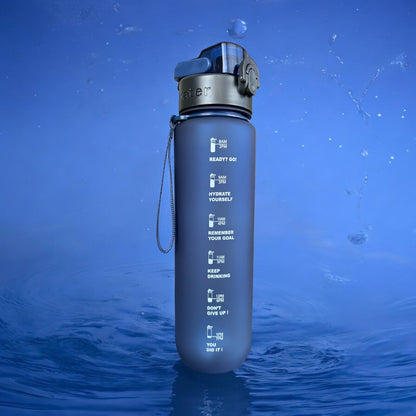 Trinkflasche 1L BPA-frei mit Zeitmarkierung